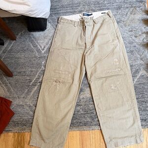 Ralph Lauren Khaki Distressed Chinos